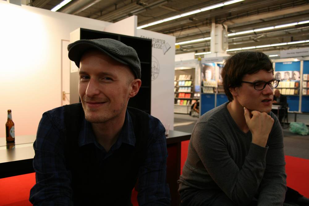 Comicgate-Redakteur Andreas Völlinger und Zeichner Thilo Krapp (Damian & Alexander)